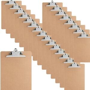 24 Count - Business Source Hardboard Clipboards 9" x 12 1/2" - Hardboard - Brown